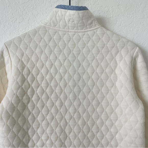 Southern Tide Womens Preppy Quilted Pullover Sweater XS Ivory Classic Coastal - Picture 4 of 16